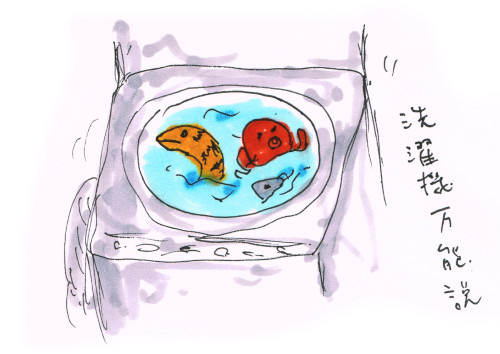 魚介類と洗濯機