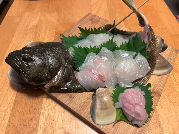 釣魚料理＿ヒラメの刺身